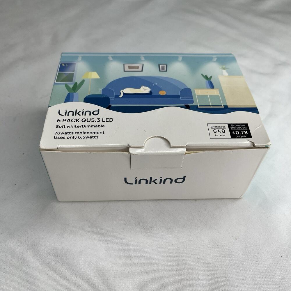 Linkind 6 Pack GU5.3 Led Soft White/Dimmable Replacements Bulbs New Open Box